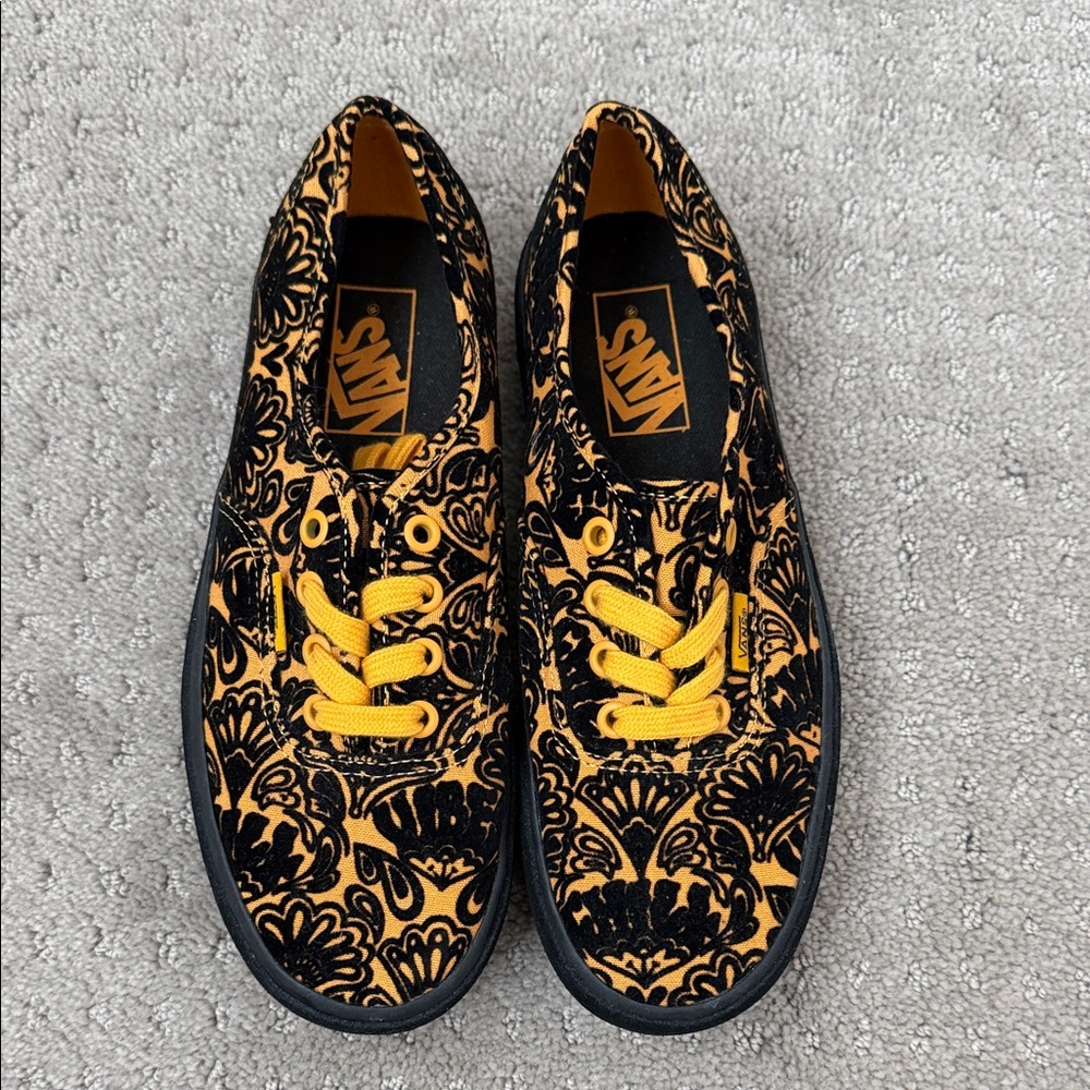 Vans Platform Black and Yellow Floral Sneakers